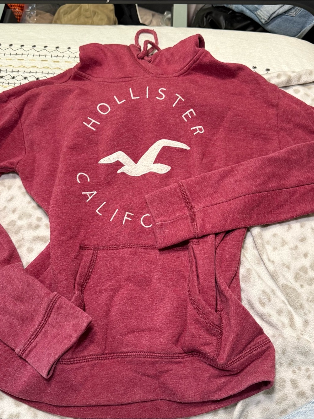 Hollister Women's Pullover Hoodie Hooded Sweatshirt Red Size‎ S Y2K Outlets Warm